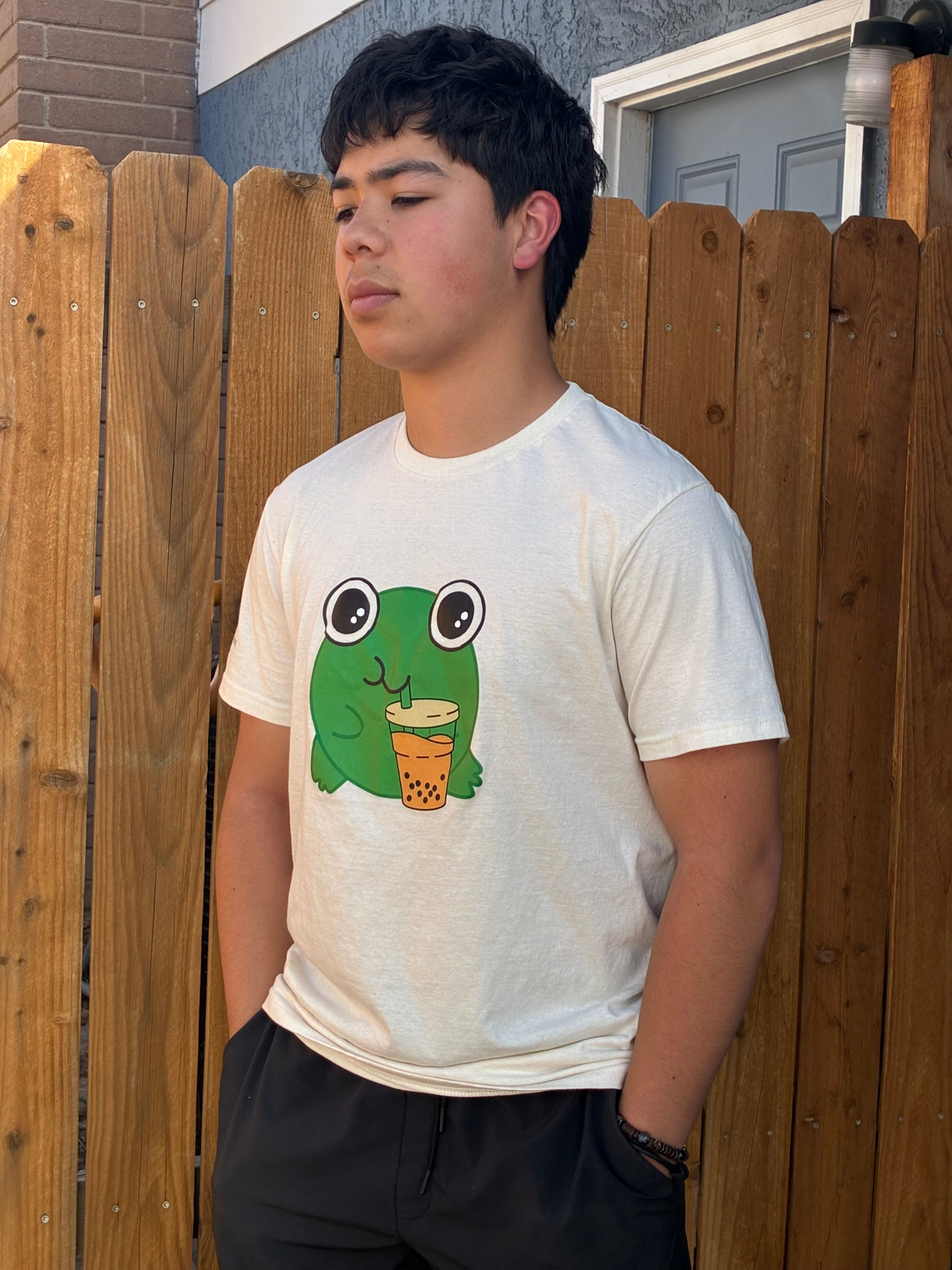 Frog with boba t-shirt
